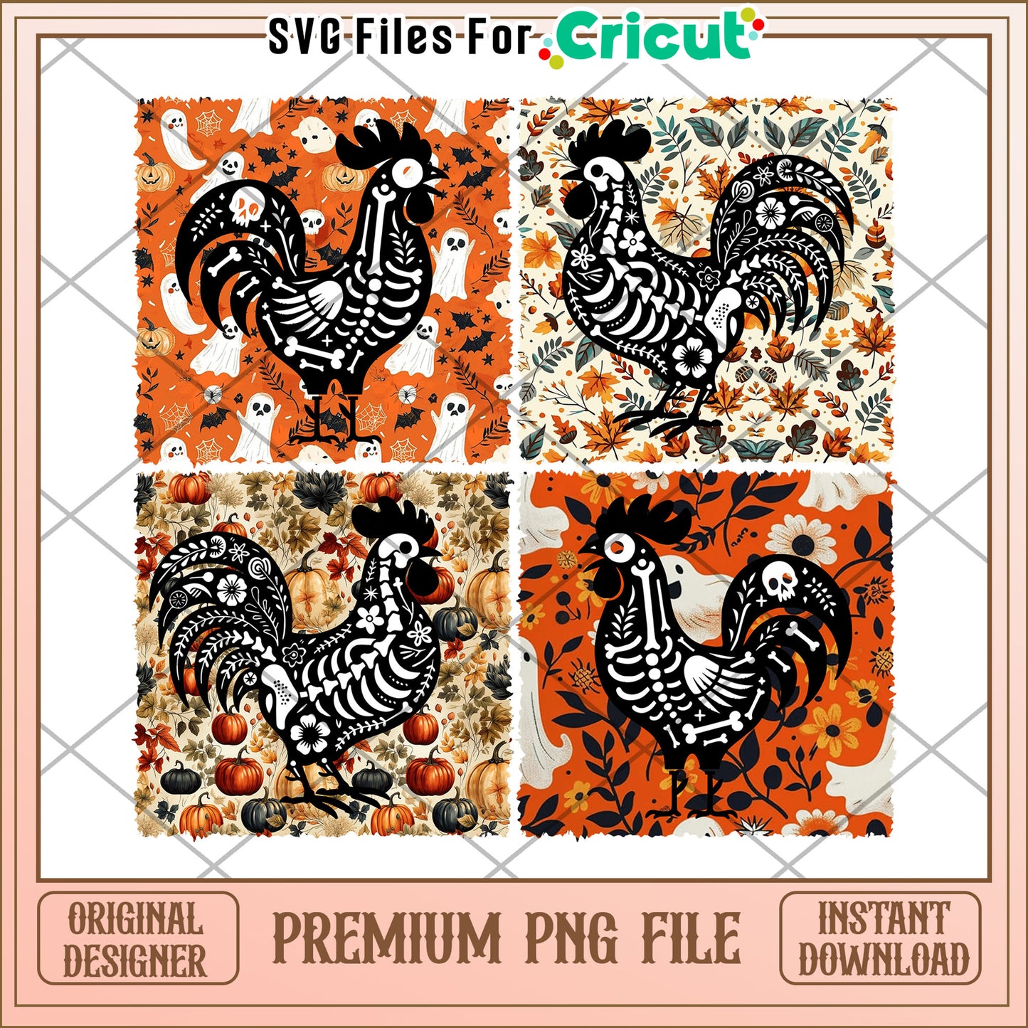 Halloween chicken png, halloween pumpkin png, halloween music png