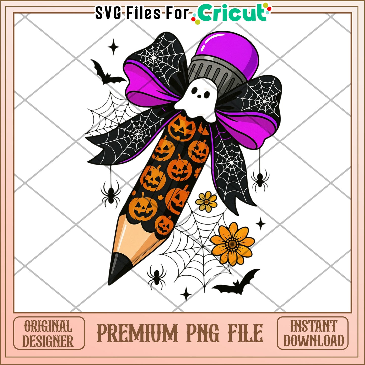 Halloween pencil png, halloween pumpkins png, cute stitch png