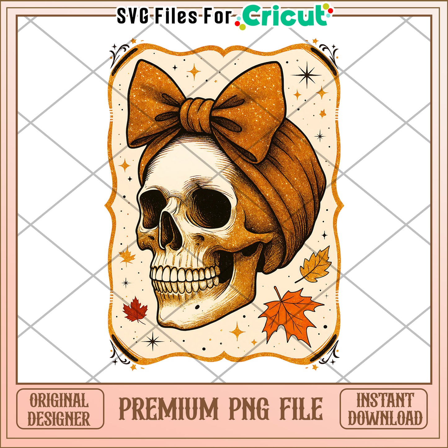 Halloween skull png, autumn cartoon png, fall design png