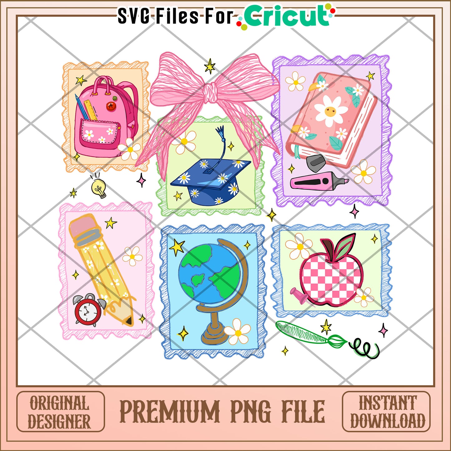 Hand painted school picture frame png, making learning fun png, back to school png