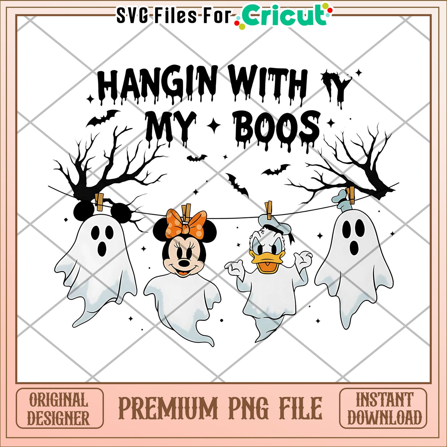 Hangin with my boos png, halloween png, halloween characters png