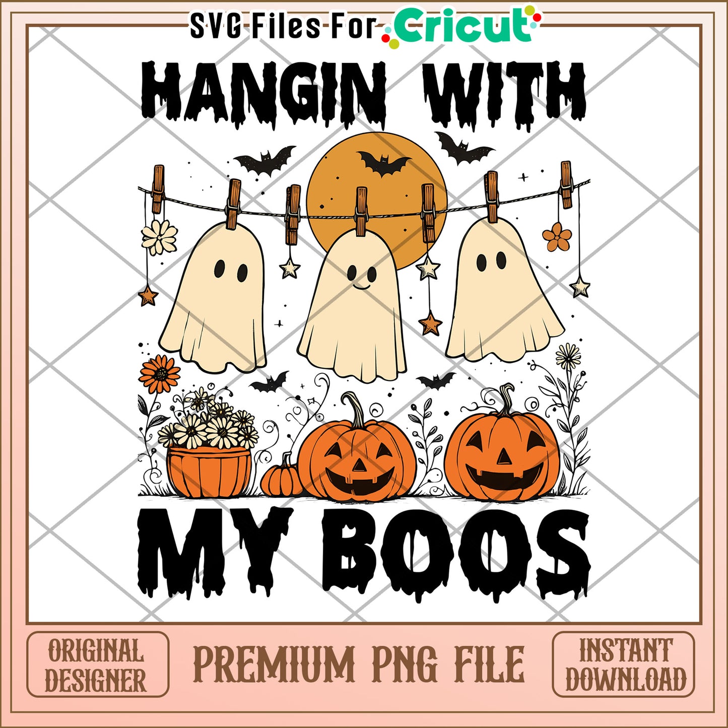 Hangin with my boos png, trick or treat png, halloween quotes png