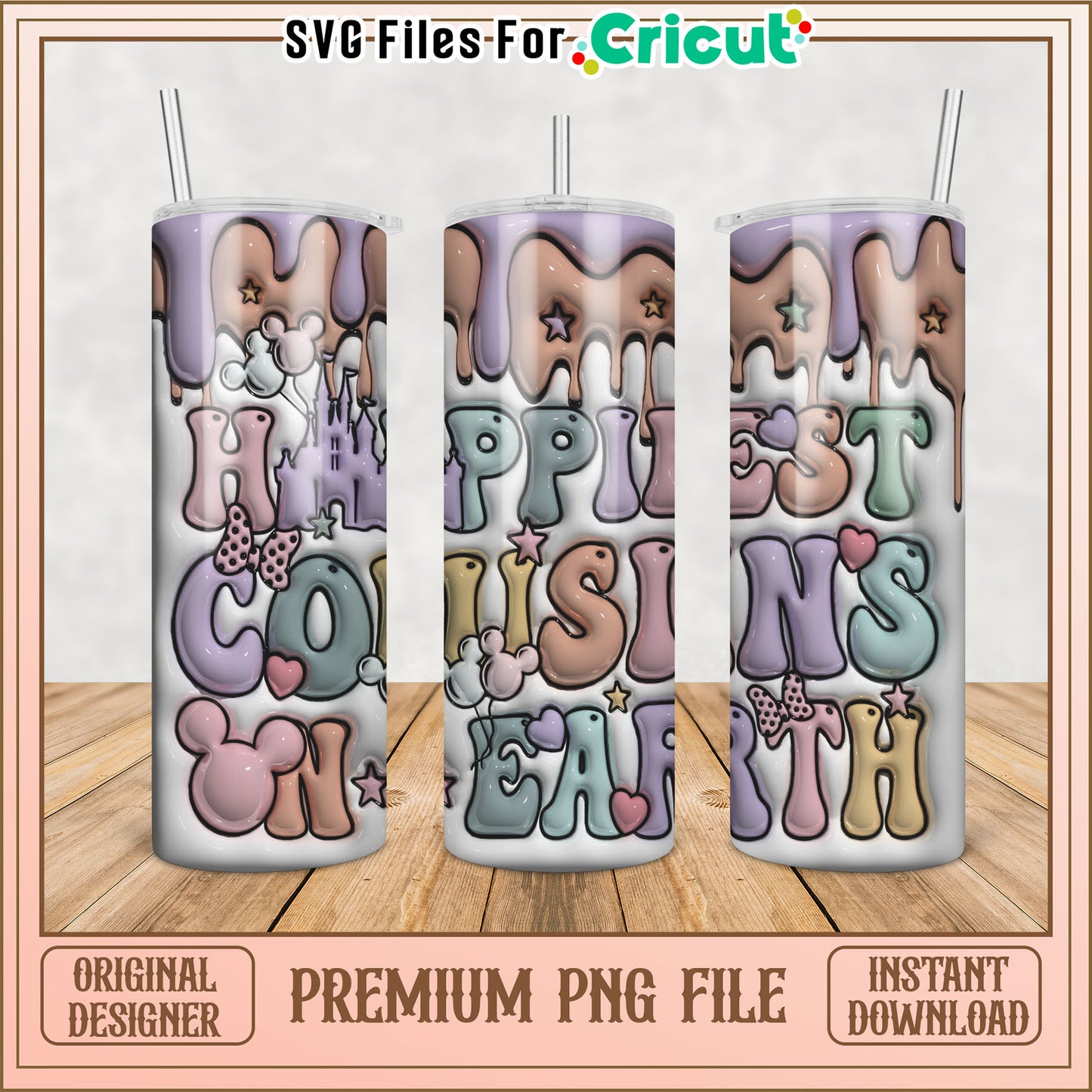 Happy Cousins Tumbler Design Premium PNG File for Cricut Crafts