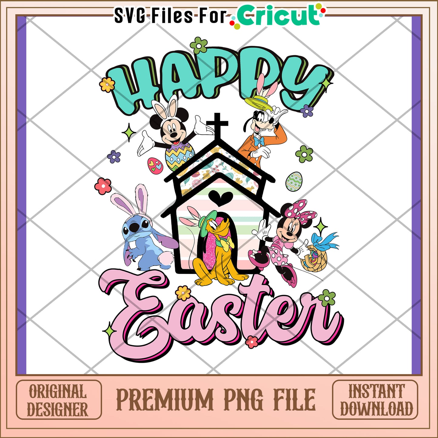Happy Easter Disney PNG Design
