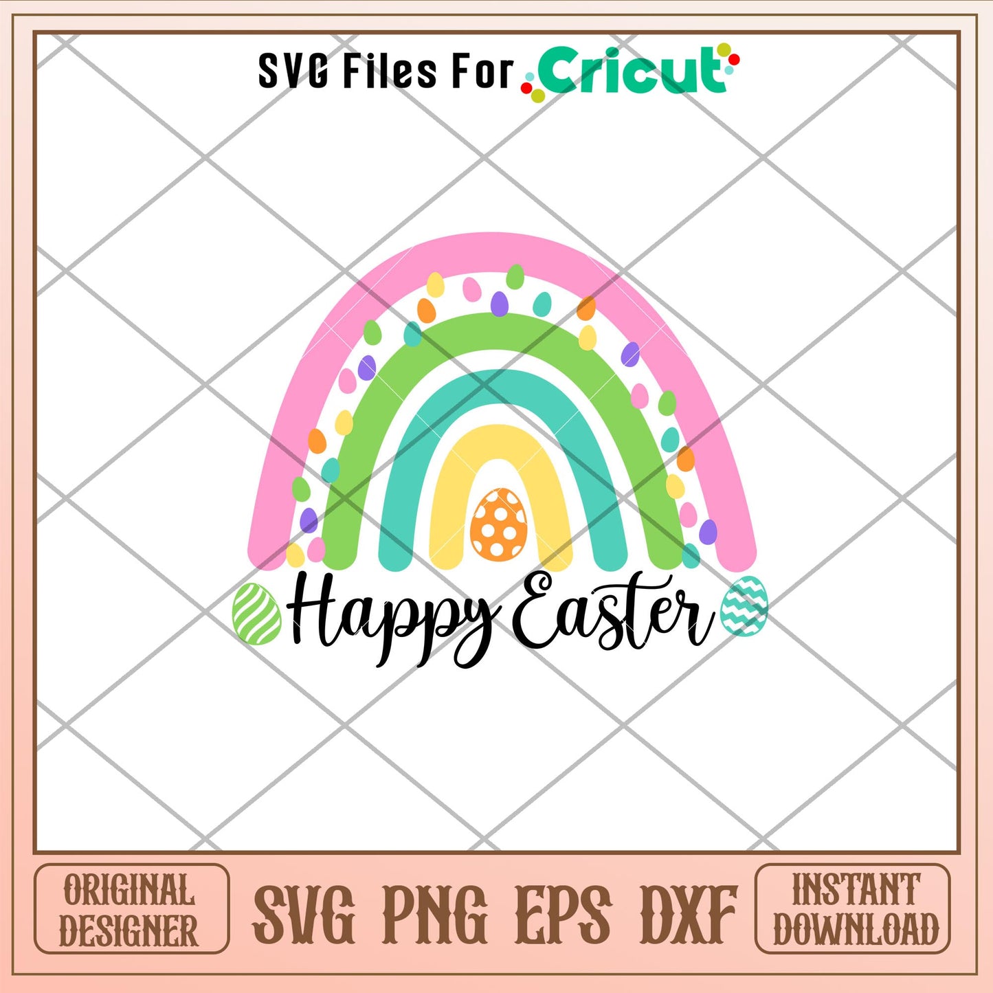 Happy Easter Rainbow, Happy Easter Rainbow Svg