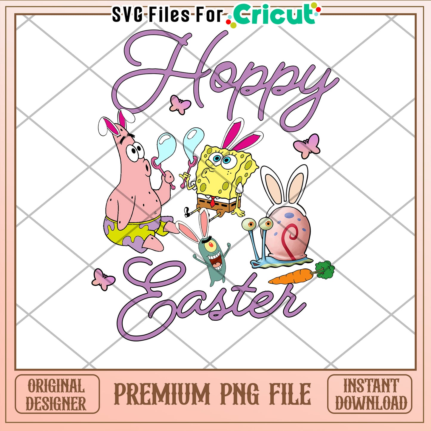 Happy Easter SpongeBob and Friends PNG for Cricut Users