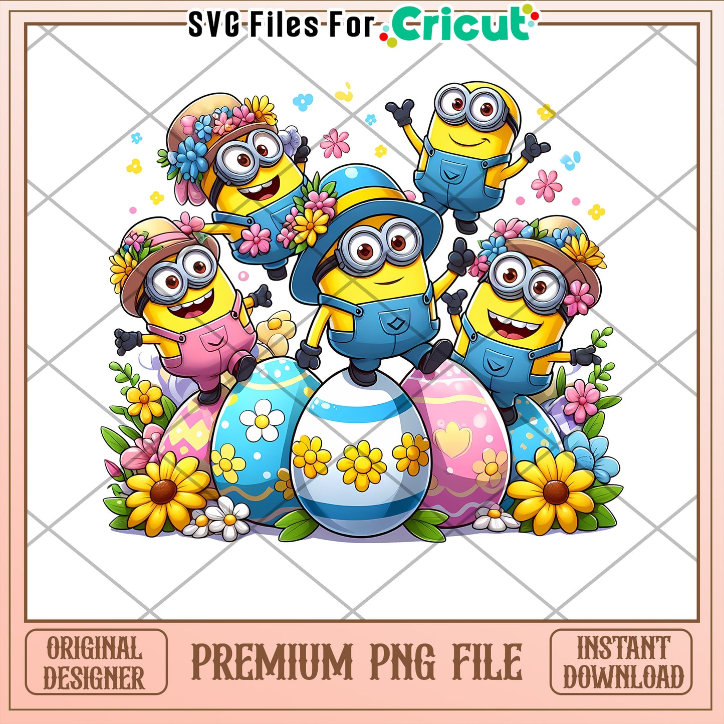 Happy Minions Easter PNG File for Cricut Projects Download