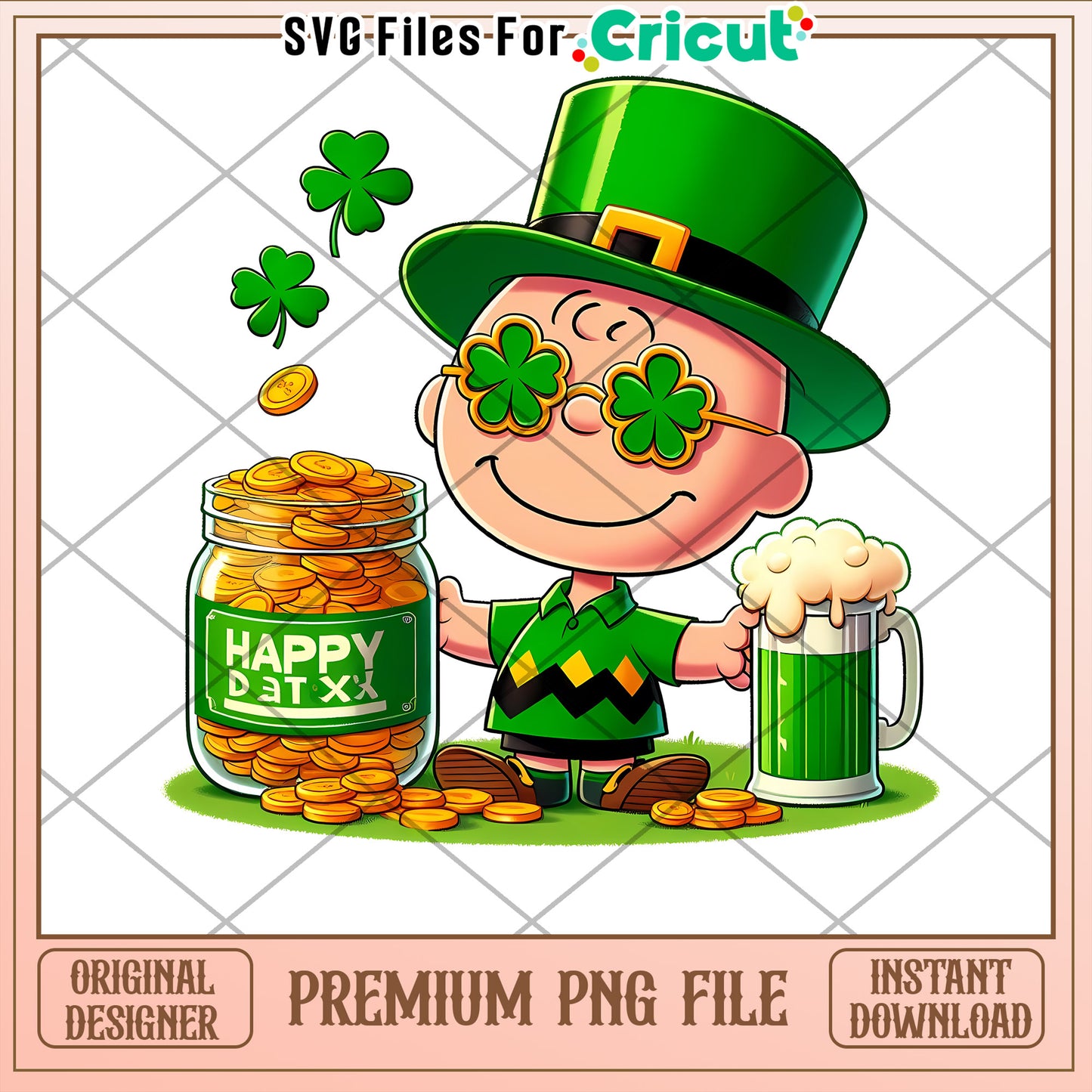 Happy St Patricks Day PNG File for Cricut Design Use