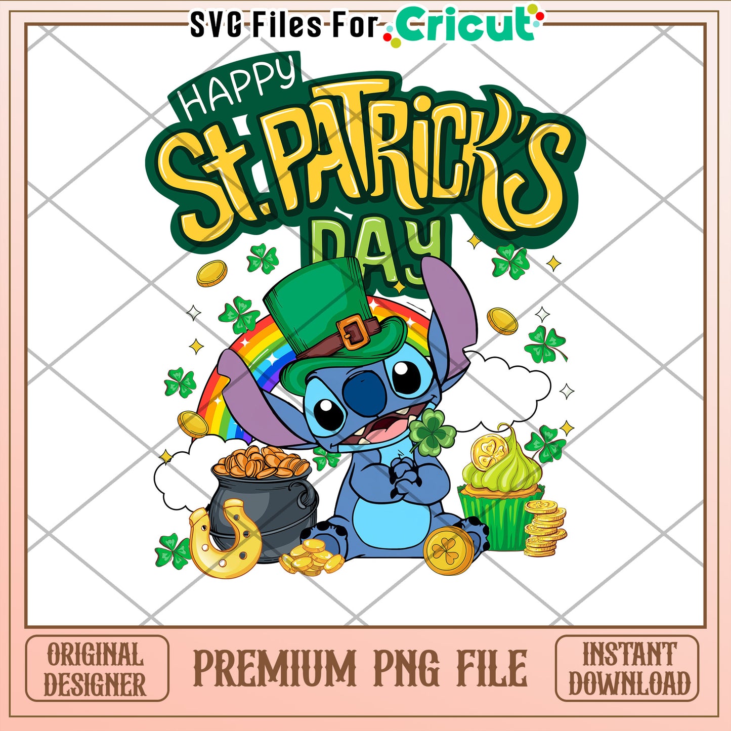 Happy St Patricks Day PNG with Cute Cartoon Character