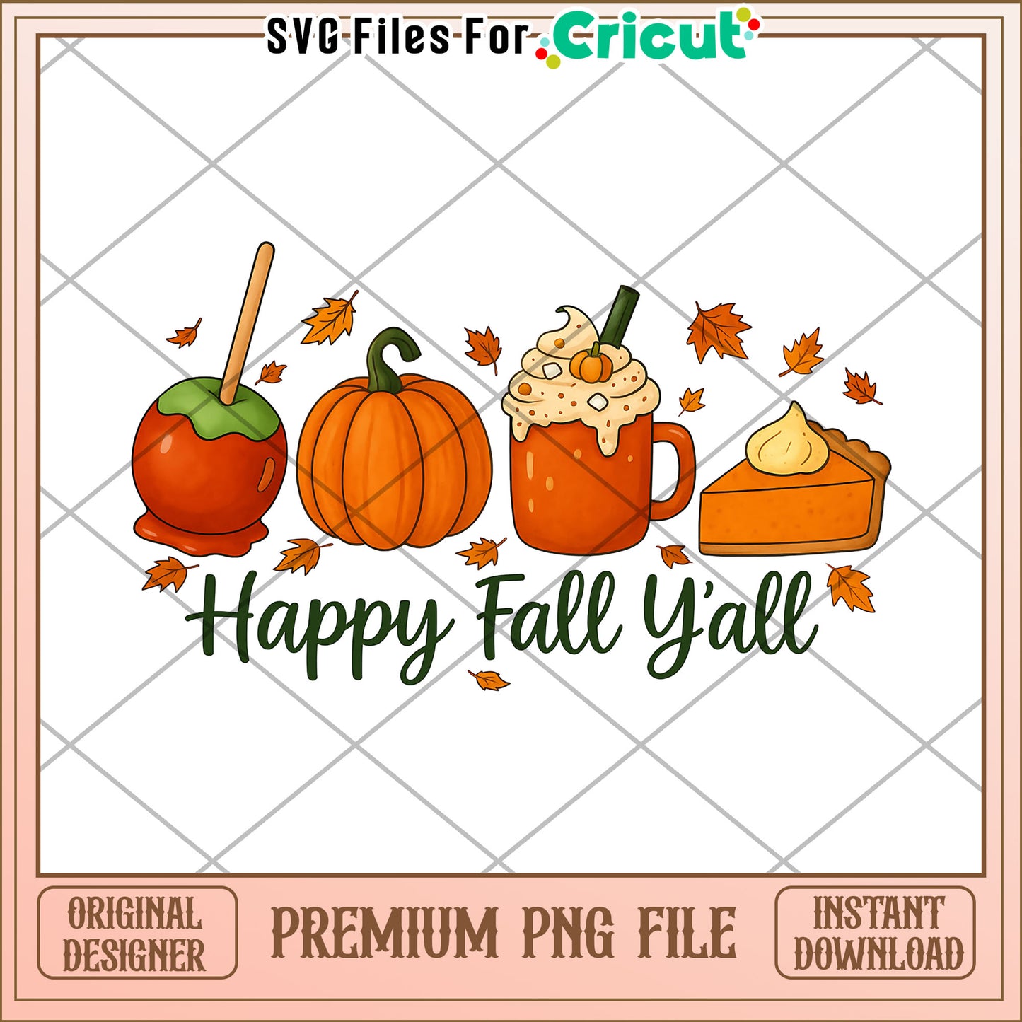 Happy fall yall png, autumn cartoon png, fall design png