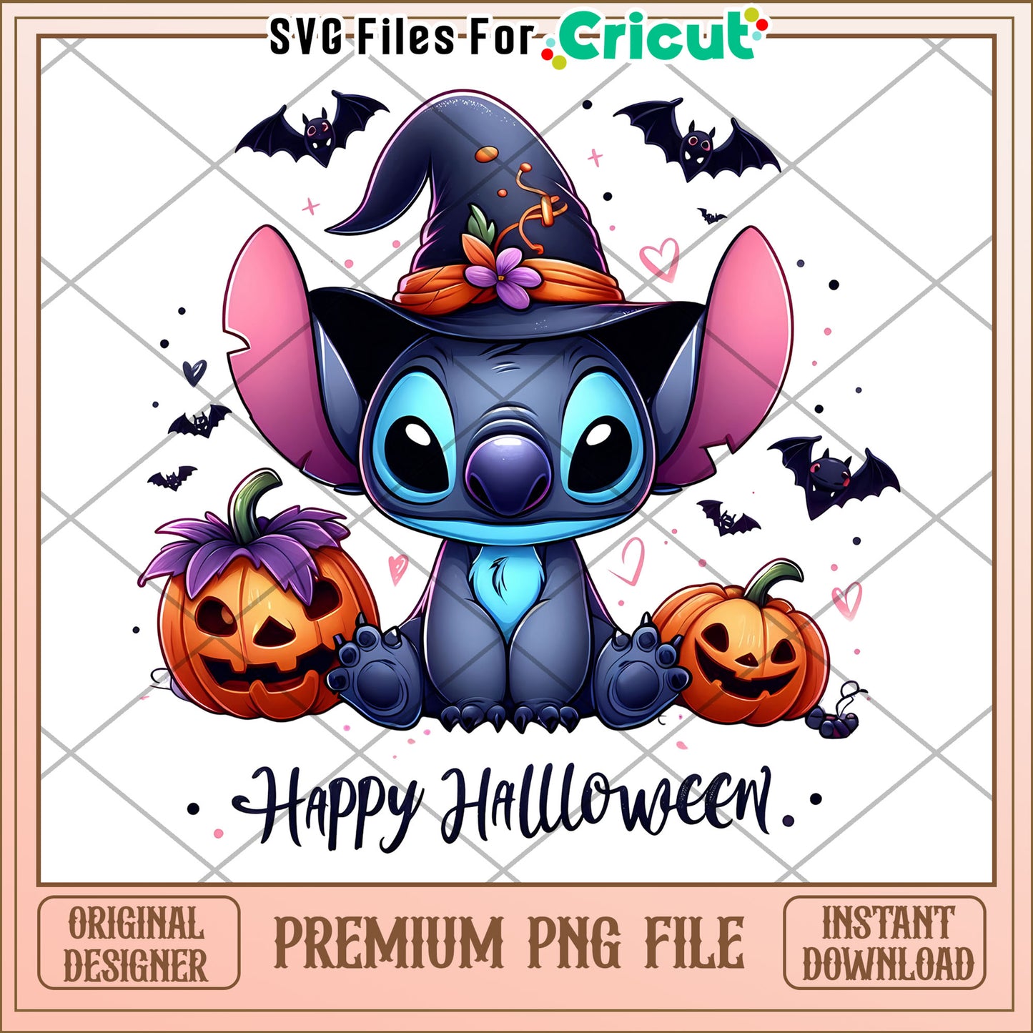 Happy halloween design png, halloween for kids png, stitch cartoon png
