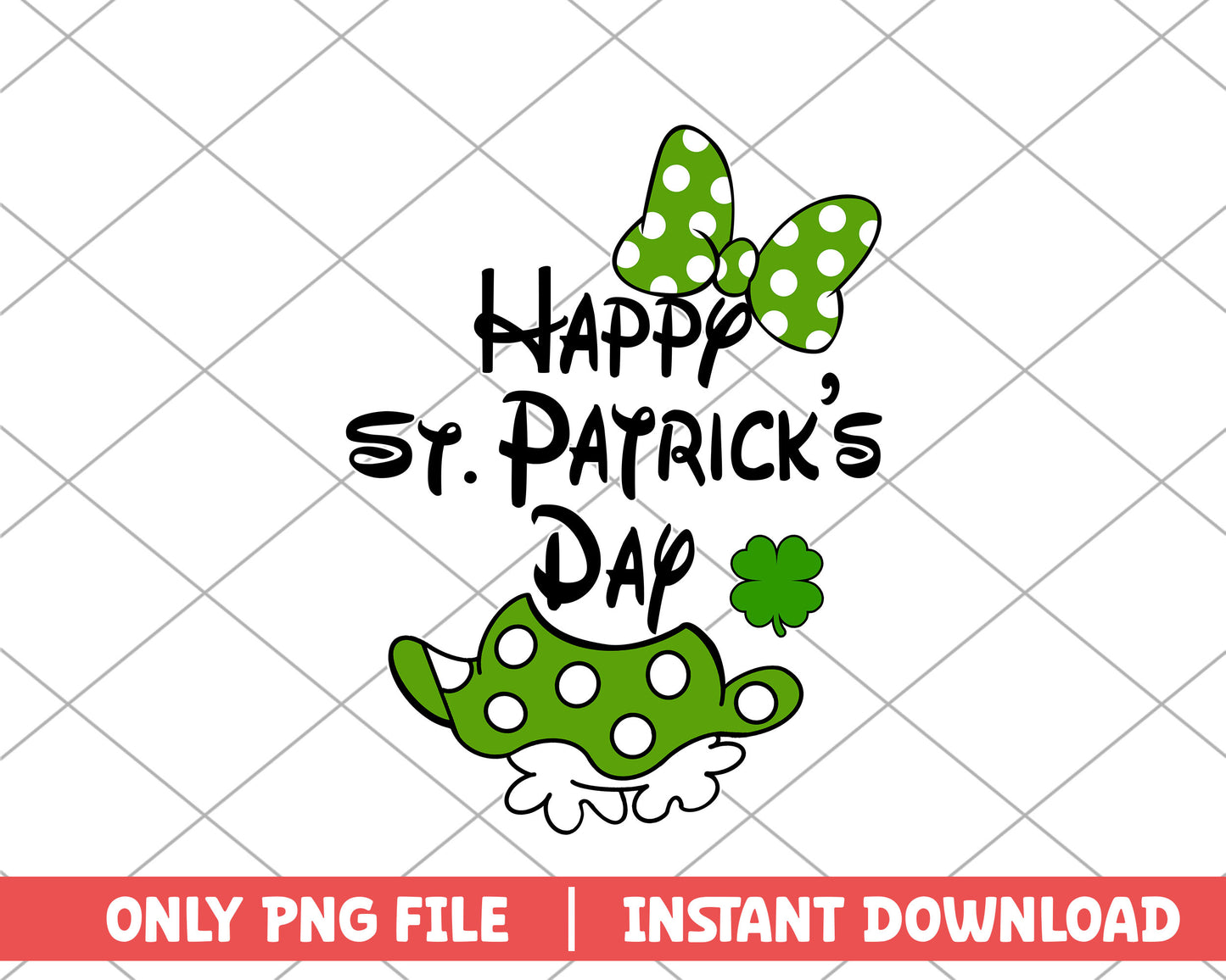 Happy st.parick's day minnie disney png