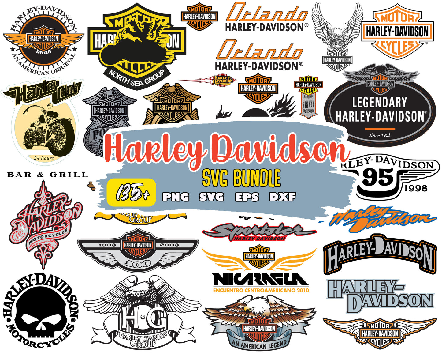 Harley davidson bundle design svg, harley davidson logo svg