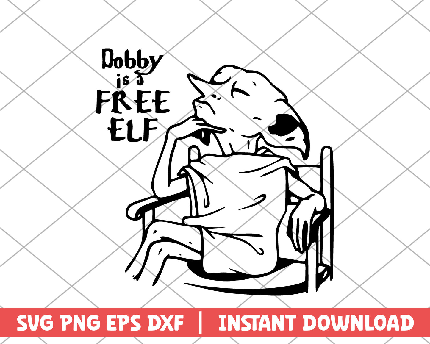 Harry Potter Dobby is free elf cartoon svg