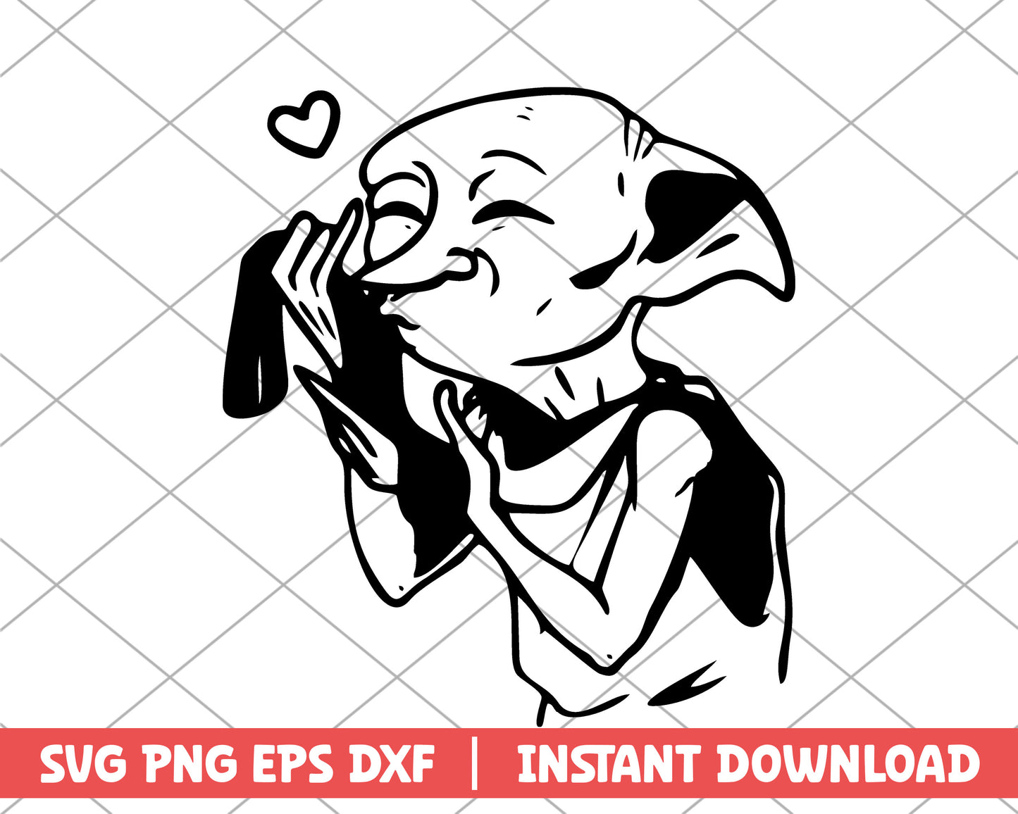 Harry Potter Dobby love cartoon svg