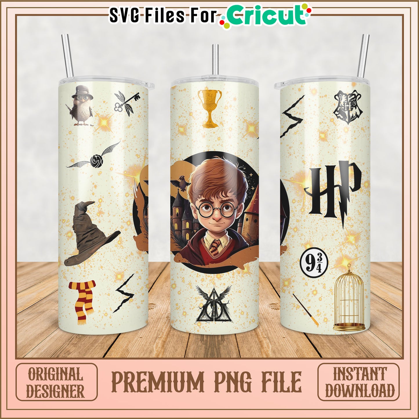 Harry Potter Tumbler Premium PNG File for Cricut Instant Download