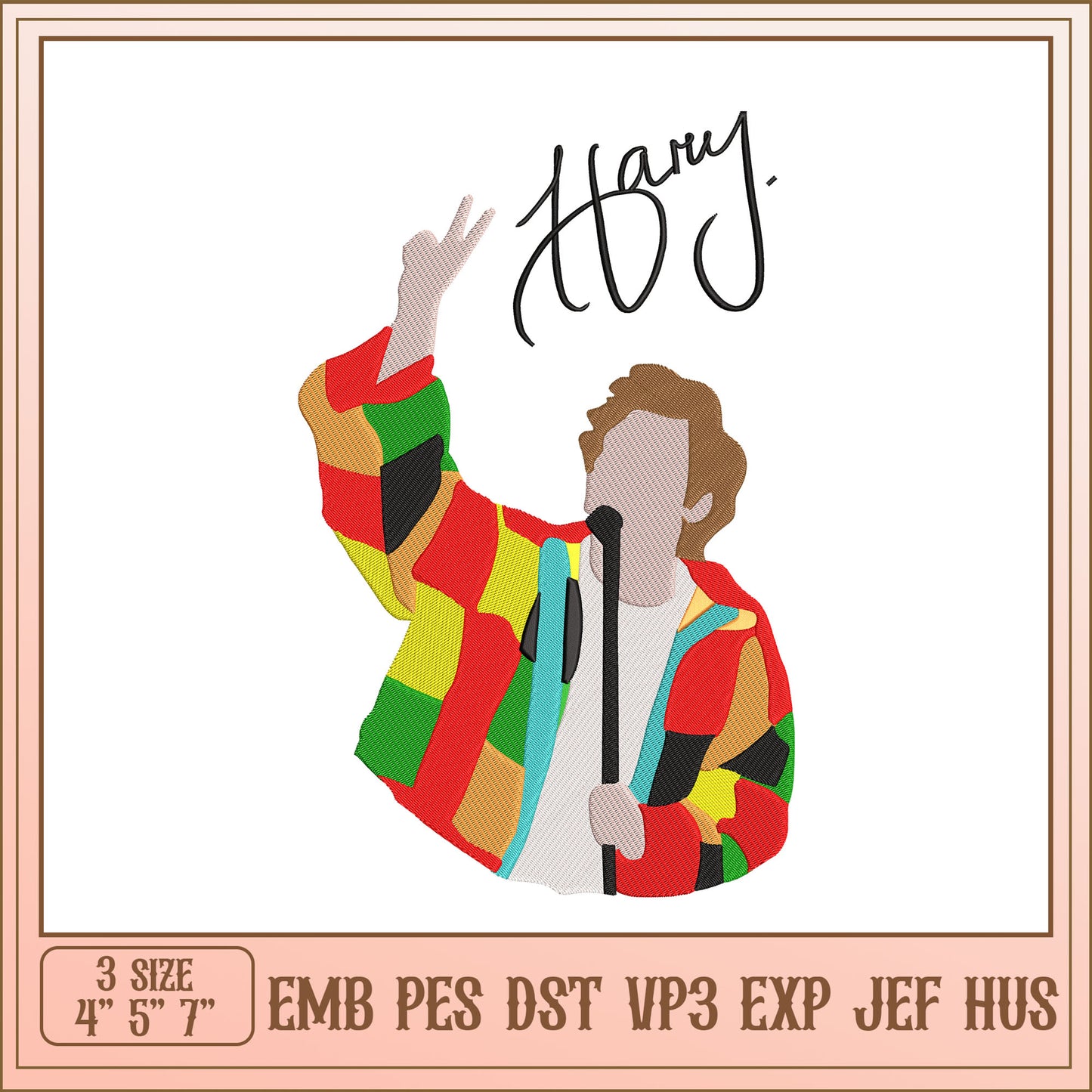 Harry Styles Embroidery Design