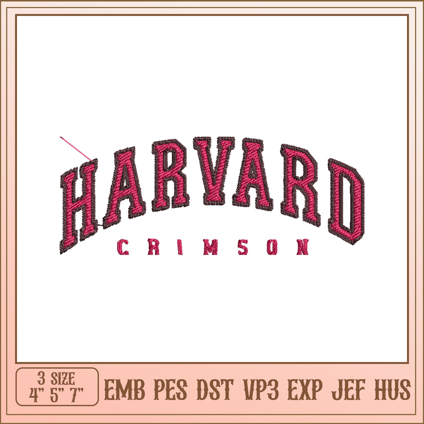Harvard Crimson Embroidery Design