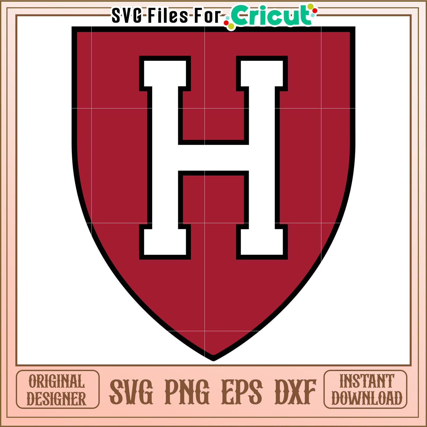 Harvard Shield SVG File for Cricut, Perfect for Creative Projects and Crafts