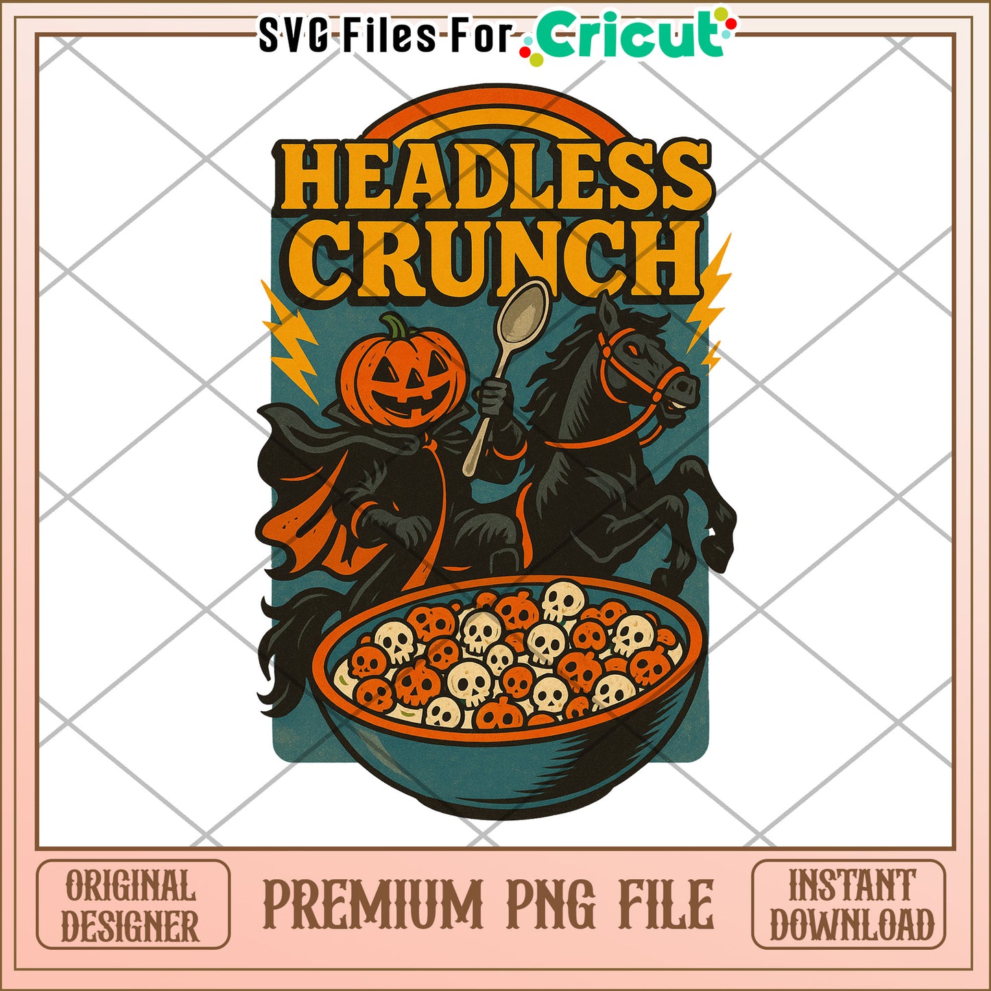 Headless crunch png, halloween png, halloween season png
