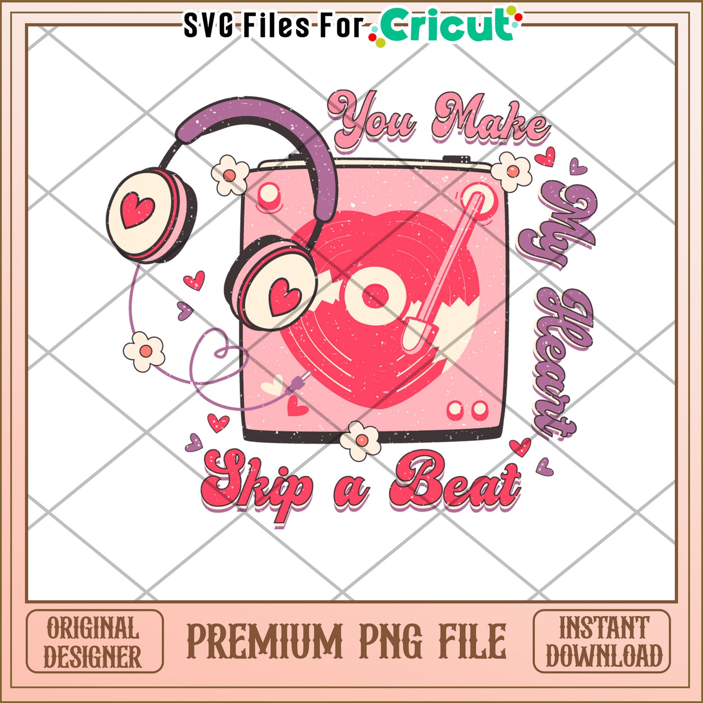 Heart Record Player PNG Download