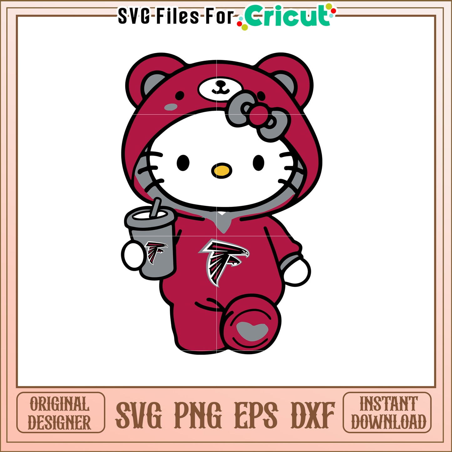 Hello Kitty Atlanta Falcons SVG Design