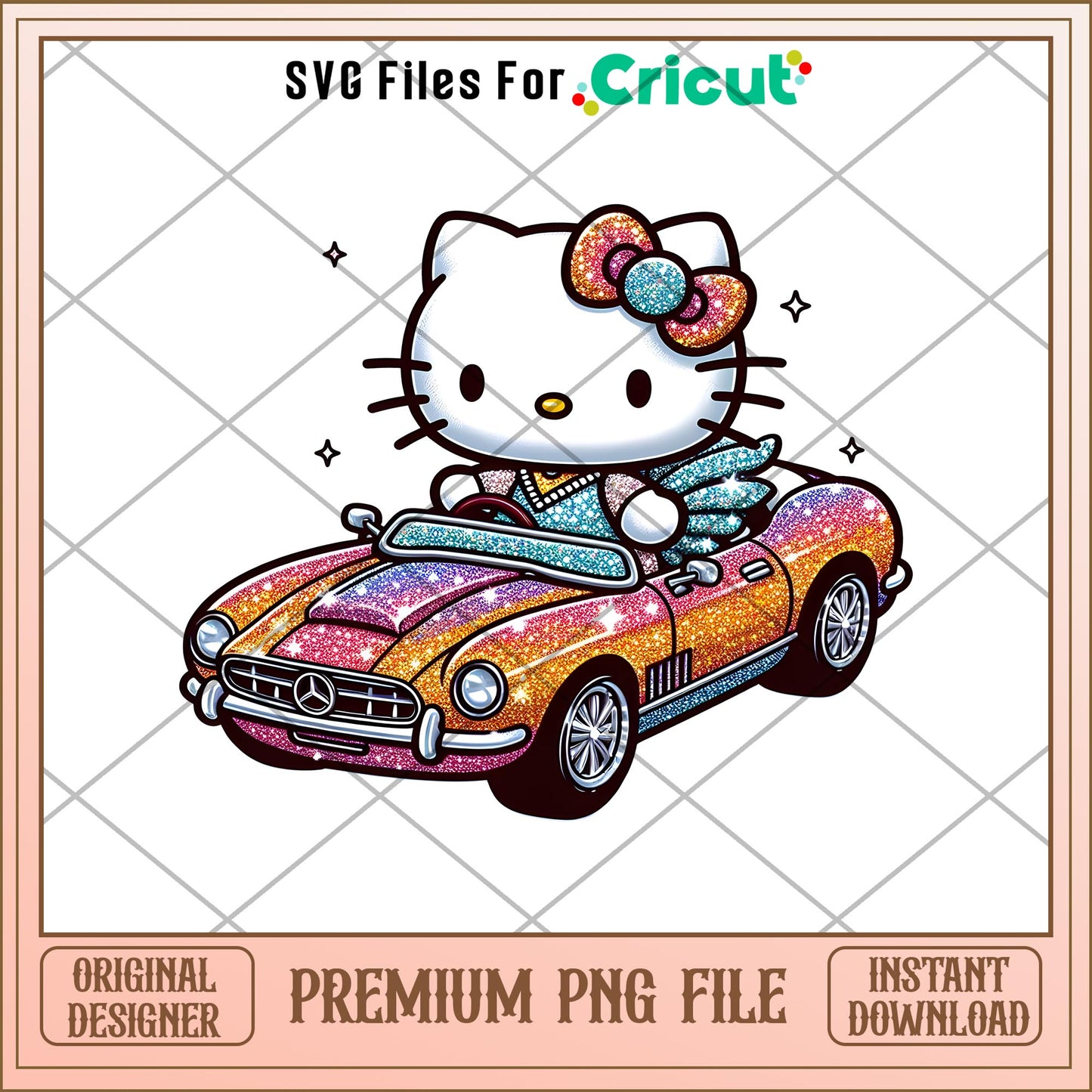 Hello Kitty Blink car png, Hello Kitty png, digital download