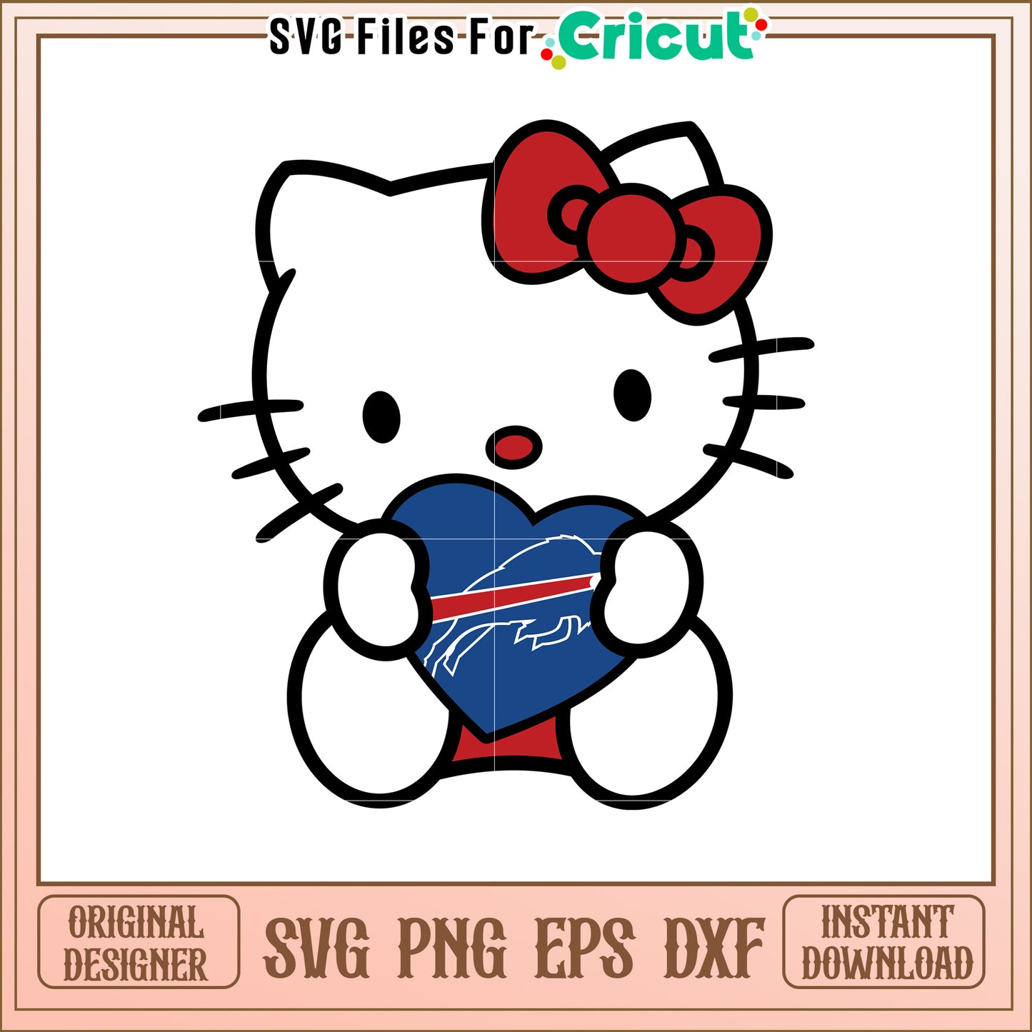 Hello Kitty Buffalo Bills SVG Heart Design Graphic