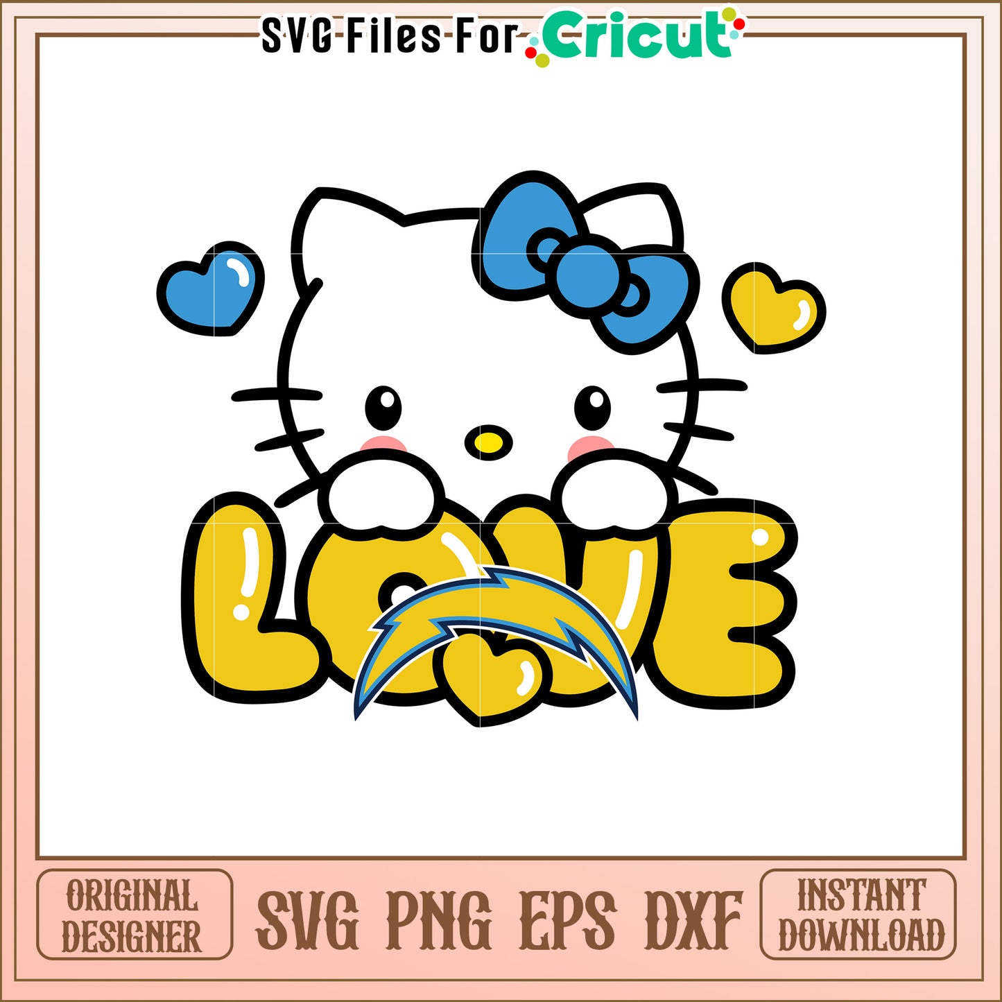 Hello Kitty Chargers Love SVG