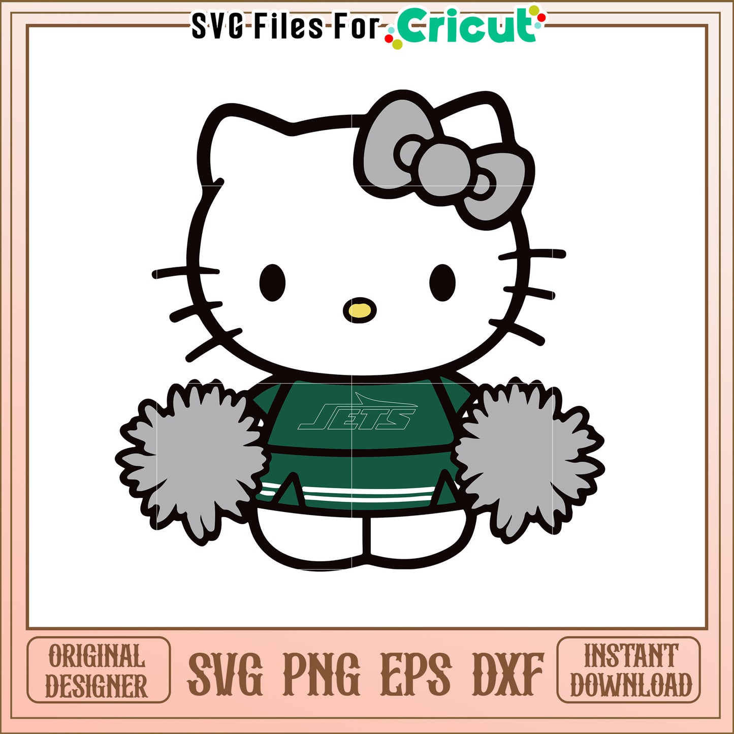 Hello Kitty Cheerleader SVG Design Digital Download