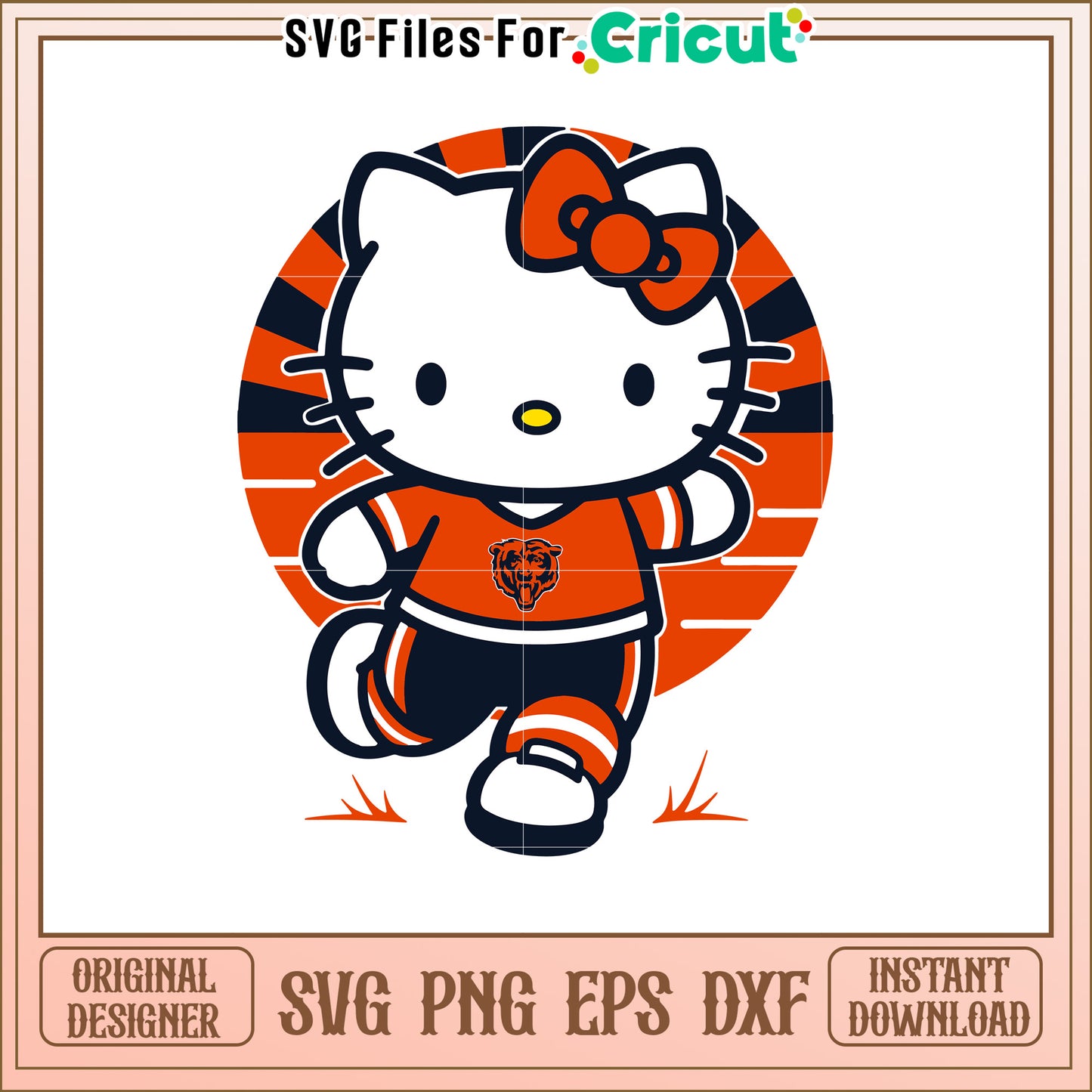 Hello Kitty Chicago Bears SVG