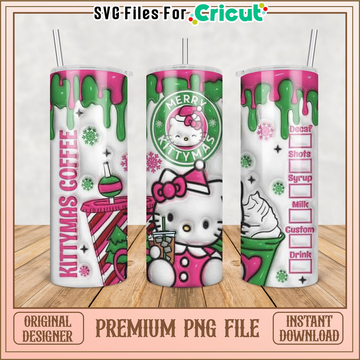 Hello Kitty Christmas Tumbler PNG
