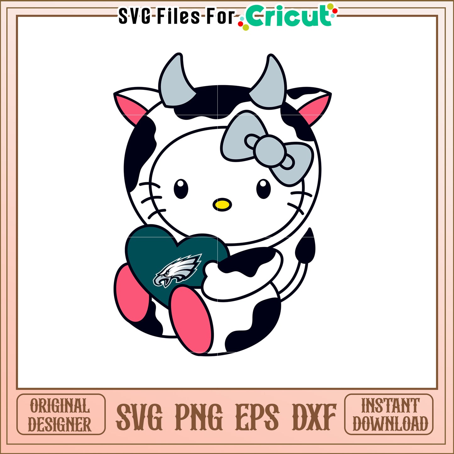Hello Kitty Cow Eagles SVG Design