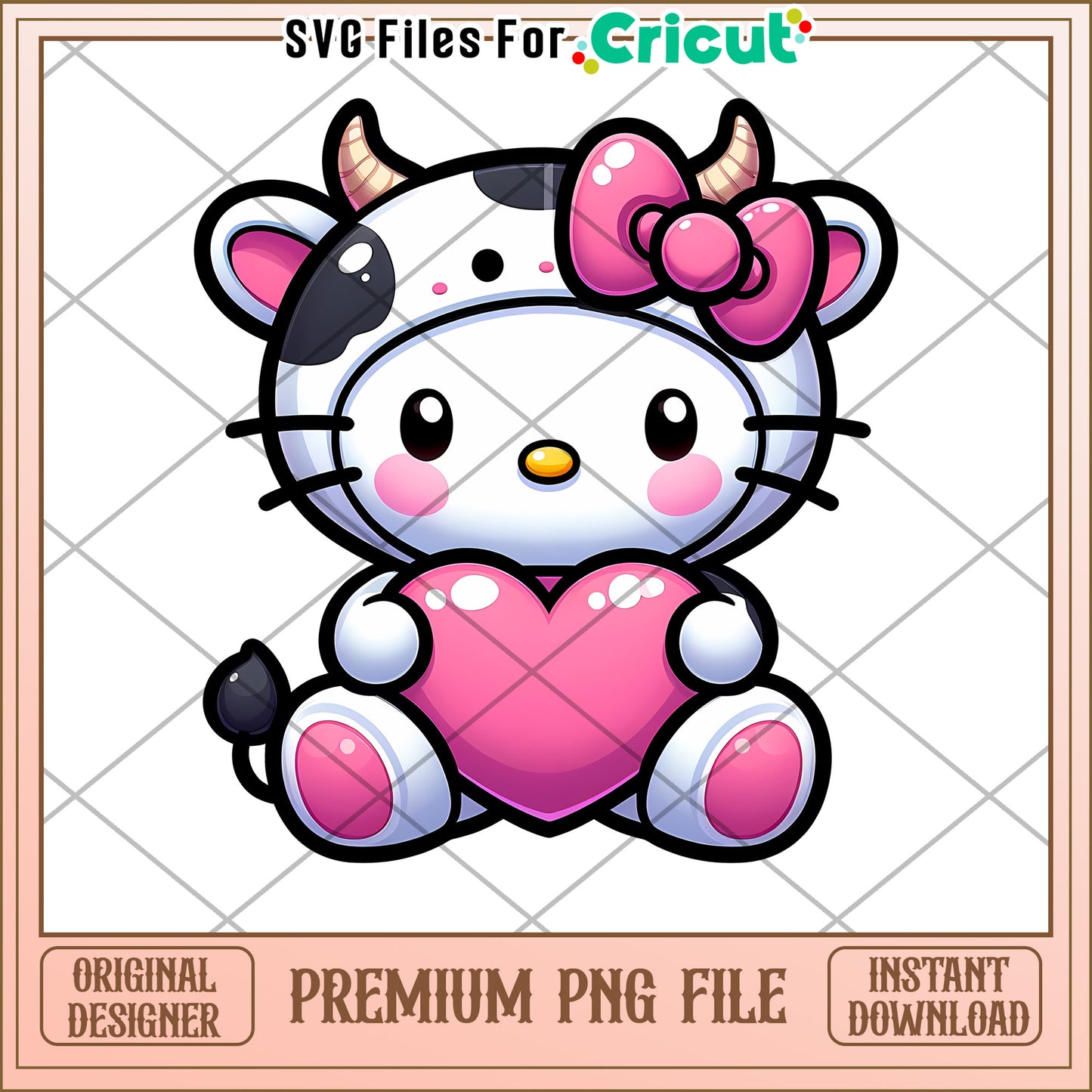 Hello Kitty Cow PNG Instant Download