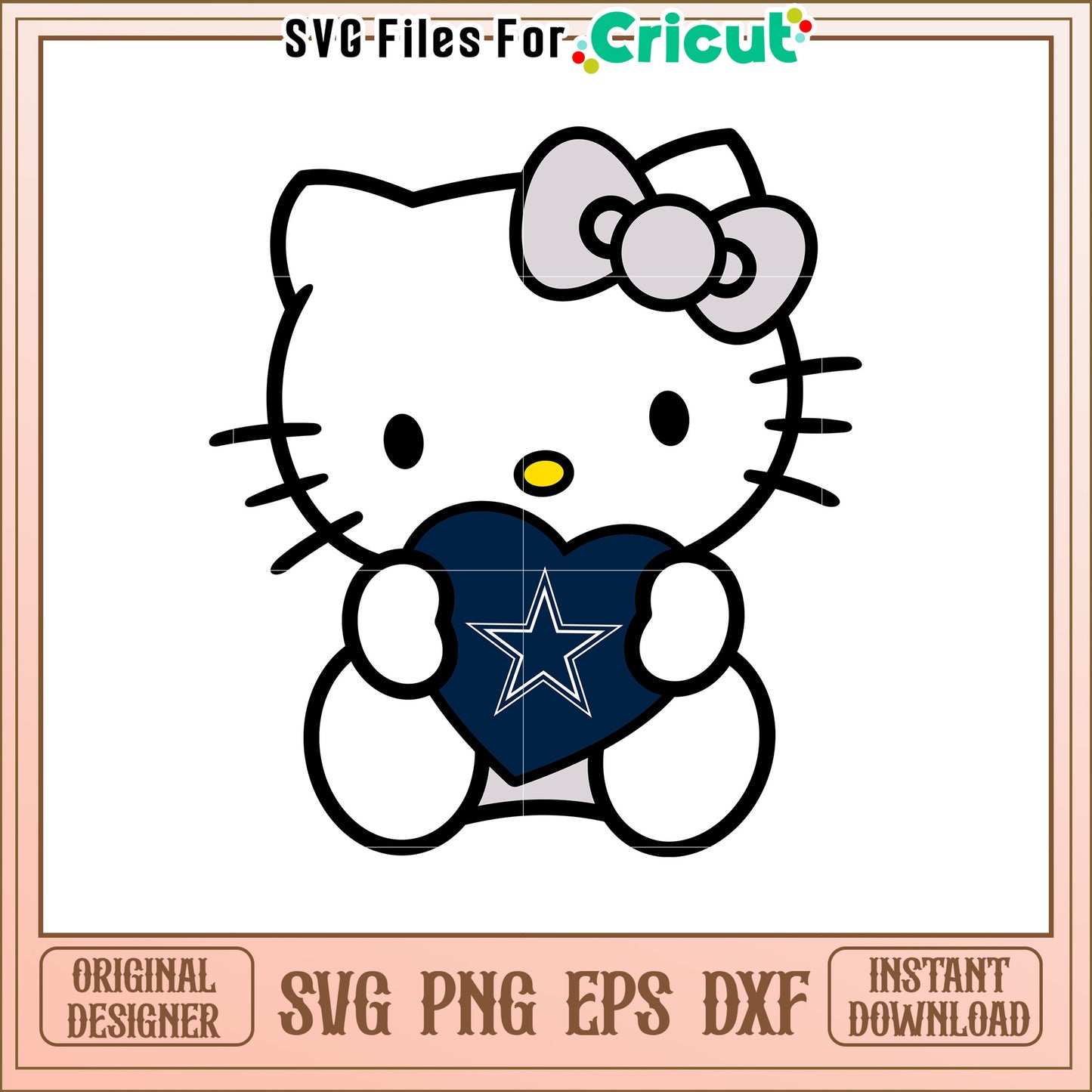 Hello Kitty Dallas Cowboys SVG Design