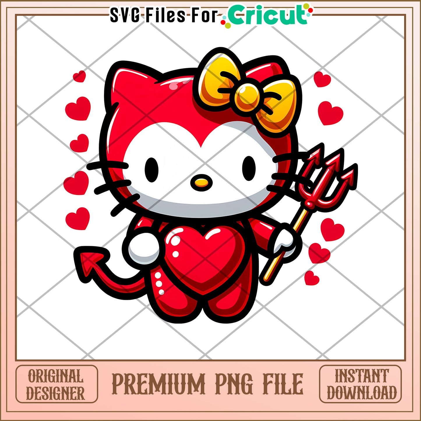 Hello Kitty Devil PNG Sublimation Design