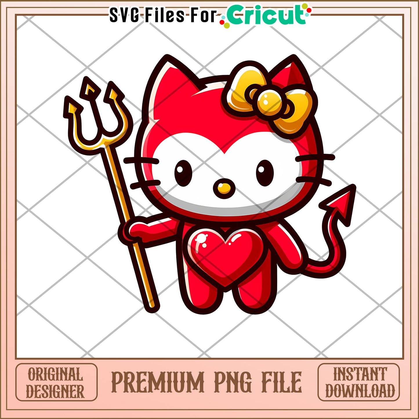 Hello Kitty Devil PNG, Cricut File