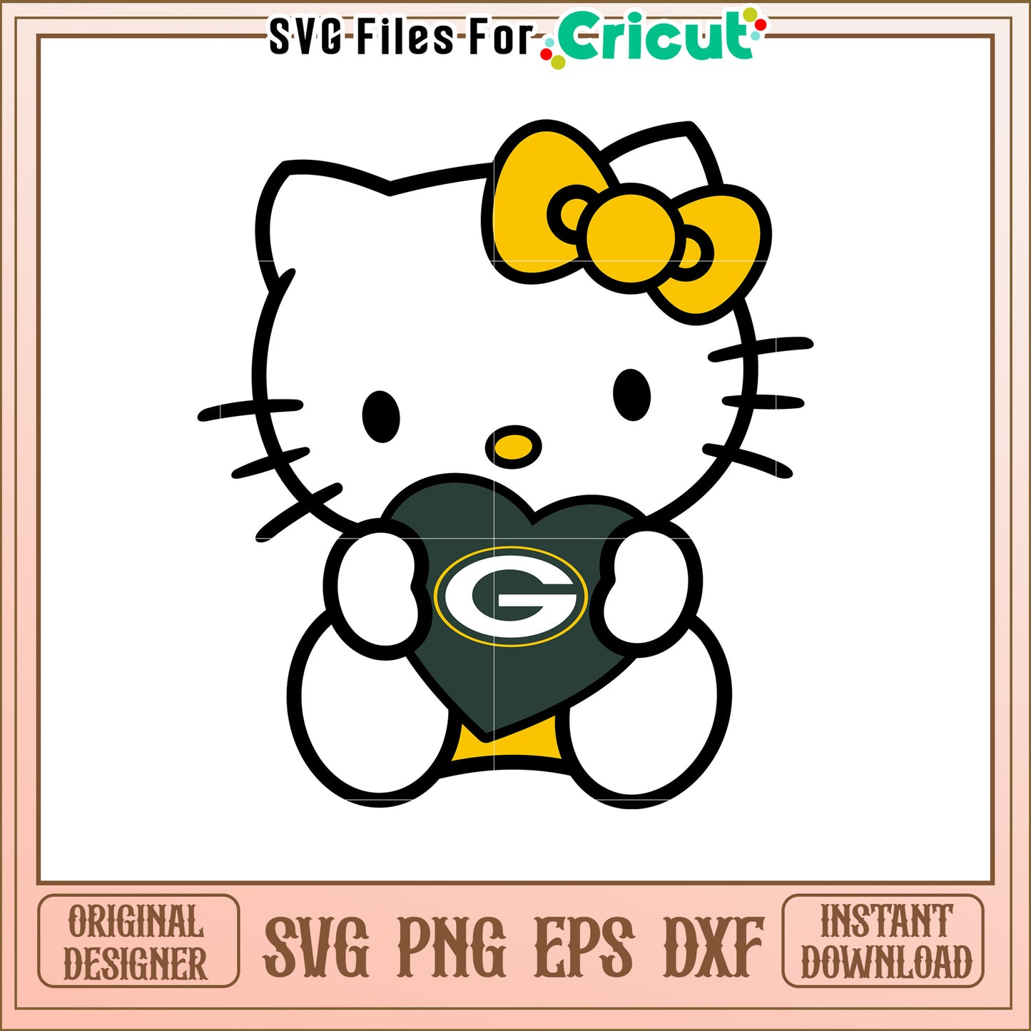 Hello Kitty Green Bay Packers SVG