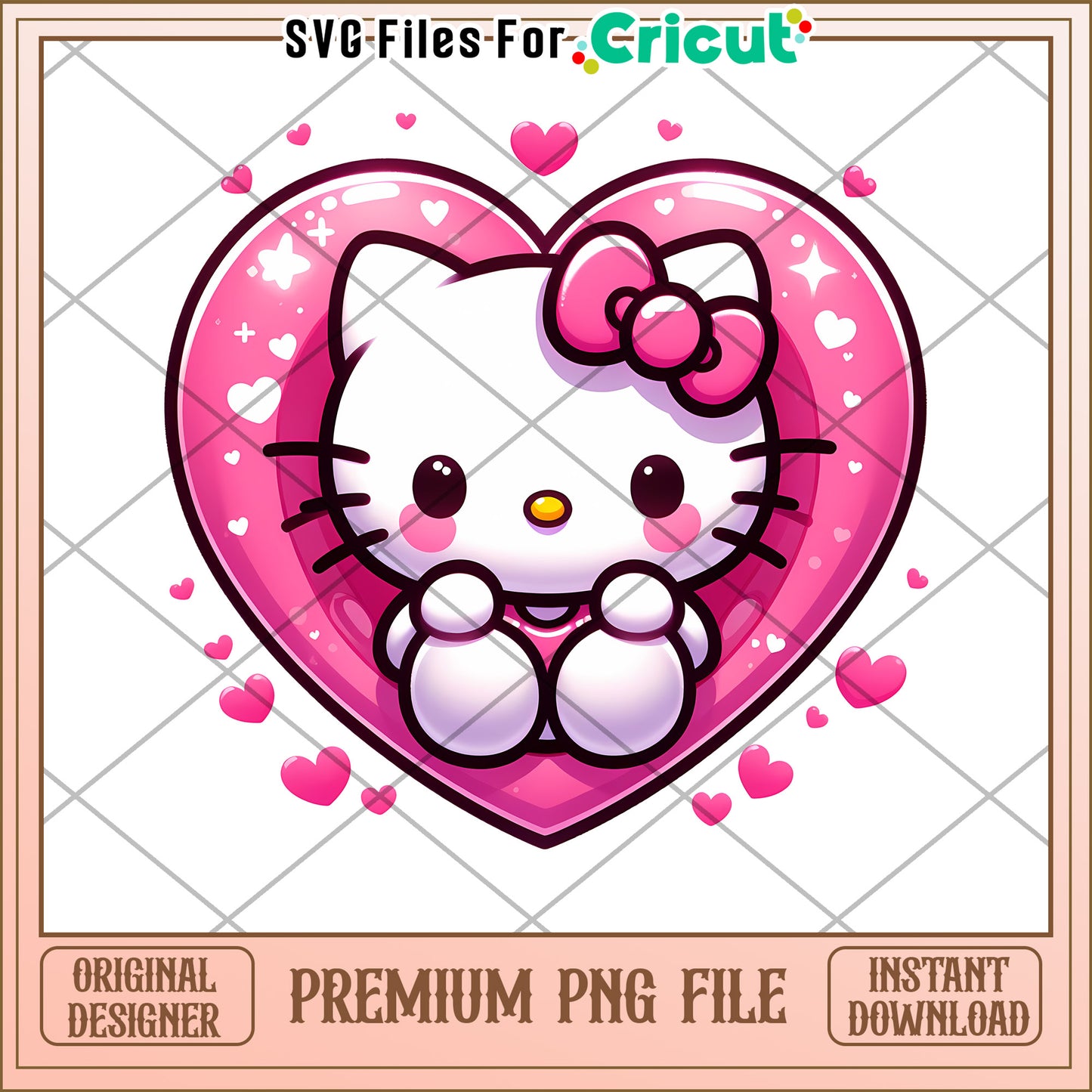 Hello Kitty Heart PNG Design Download