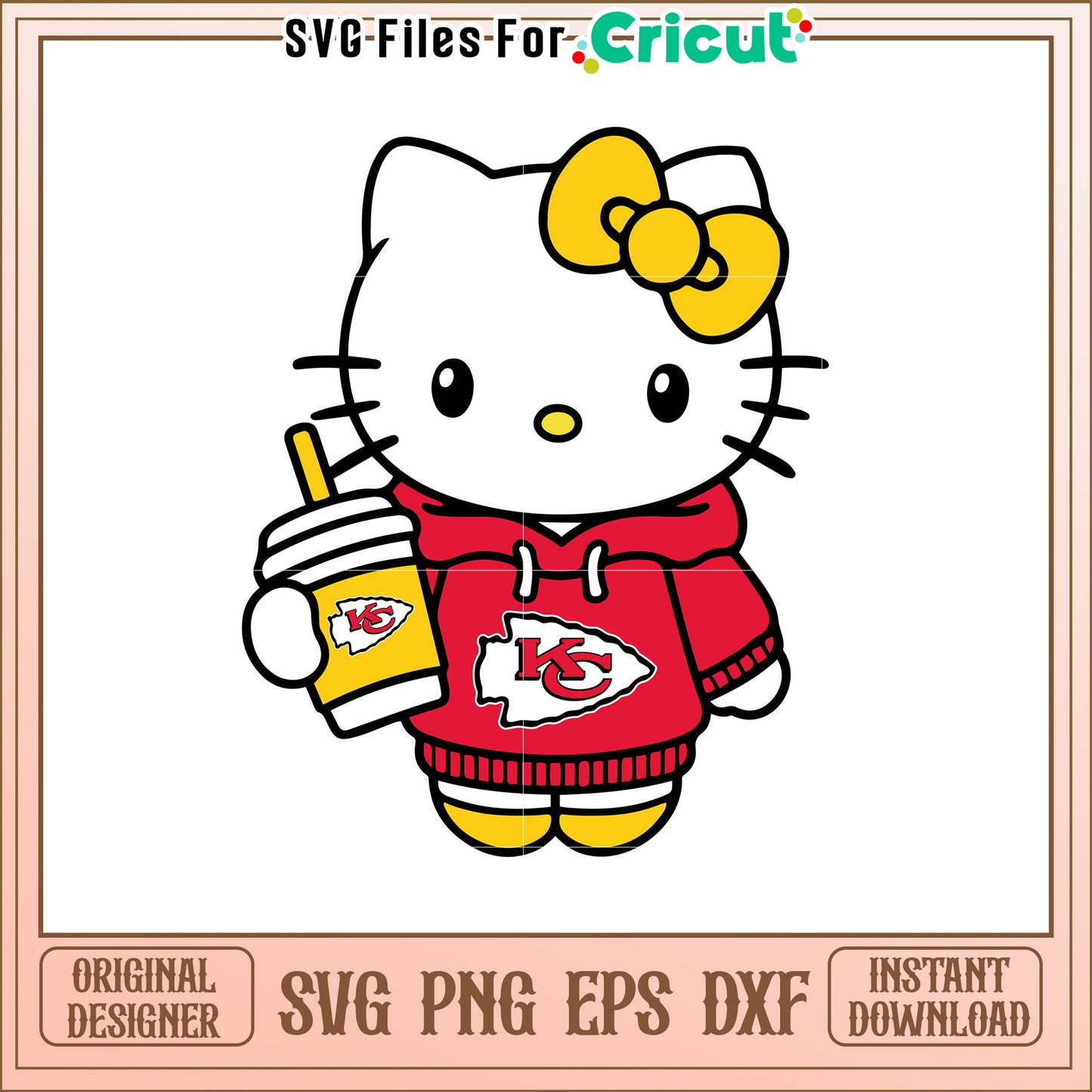 Hello Kitty Kansas City Chiefs SVG Design Cut File