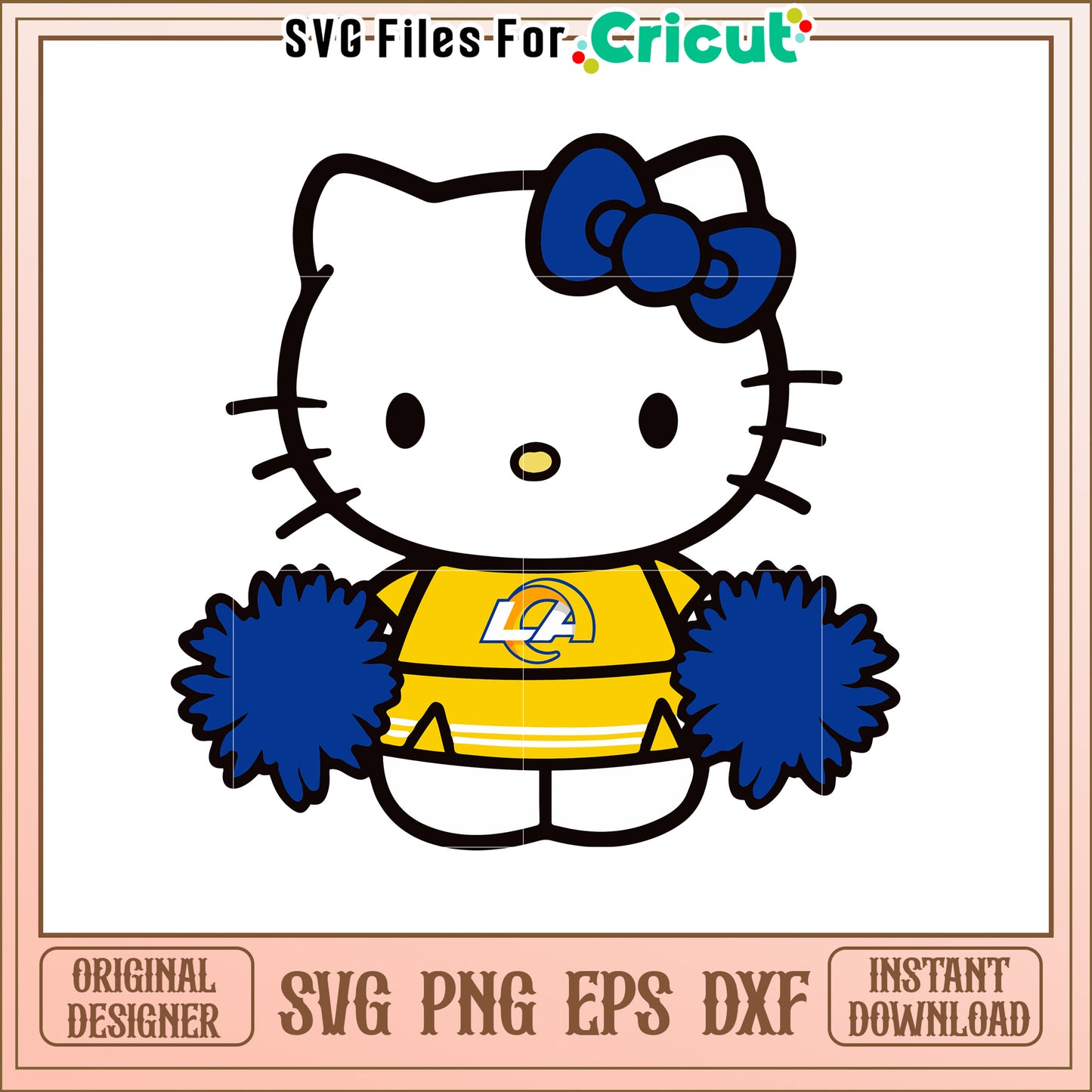 Hello Kitty LA Rams Cheerleader SVG