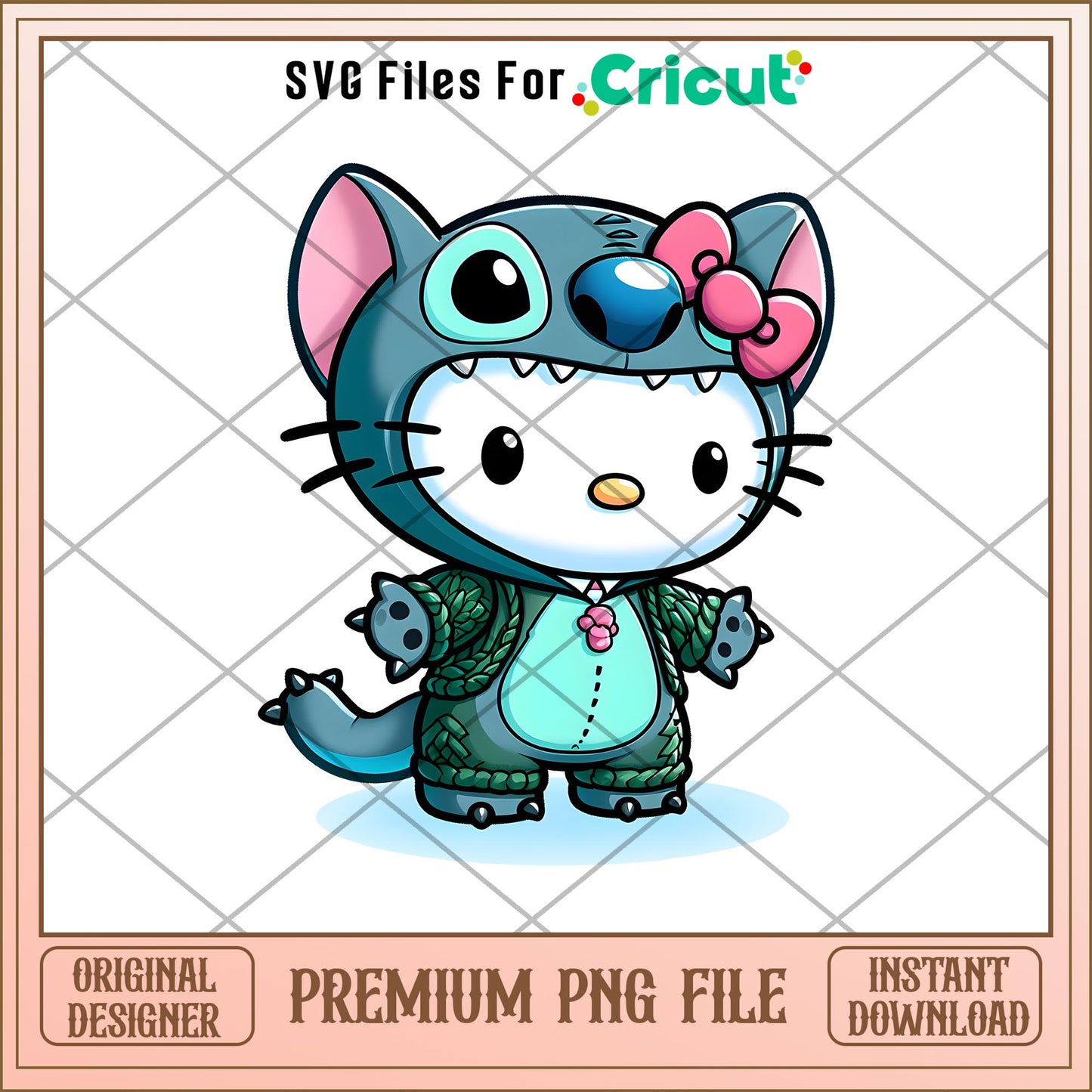 Hello Kitty Lilo And Stitch green png, Disney characters png, Digital Download