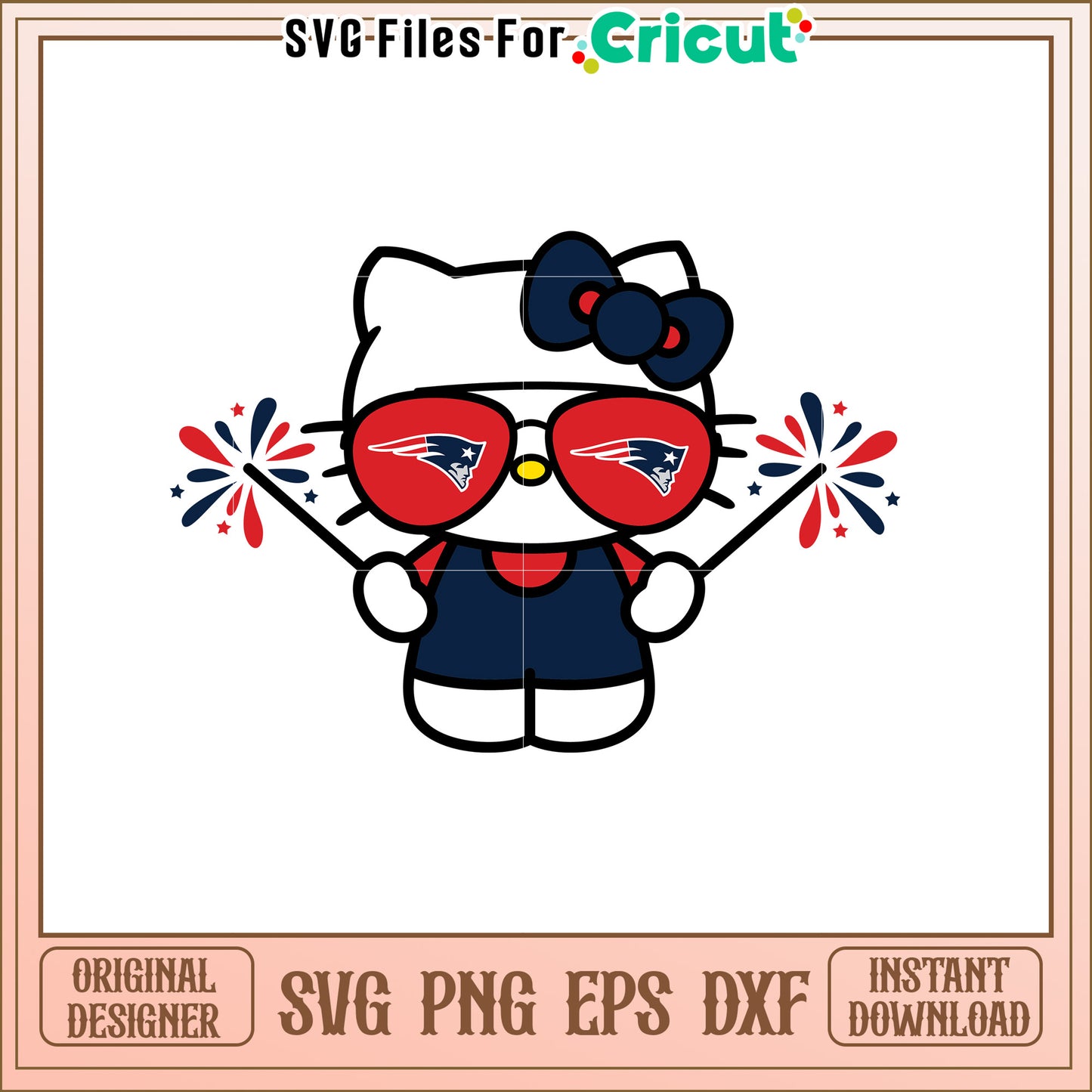 Hello Kitty New England Patriots SVG Design File