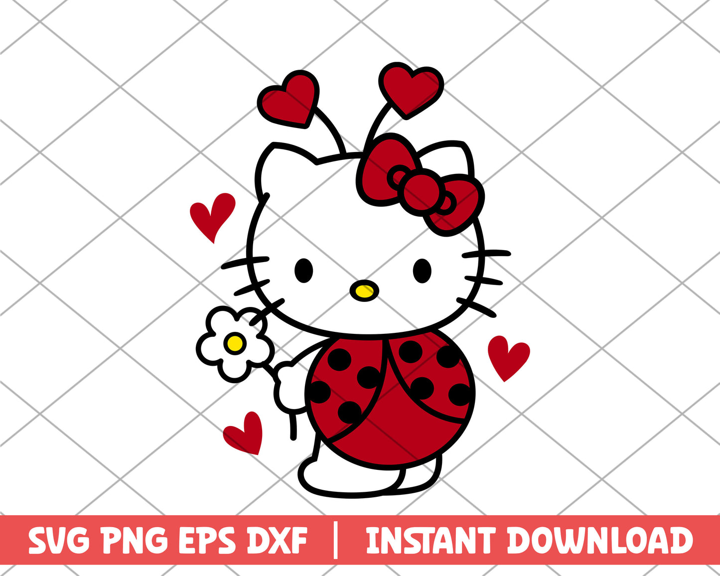 Hello Kitty Orange beetle svg