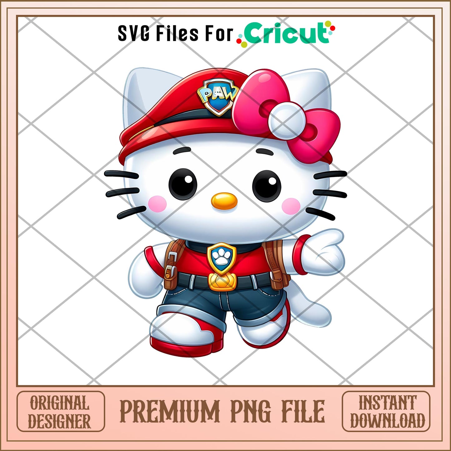 Hello Kitty Paw Patrol png, paw patrol the movie characters png, digital download