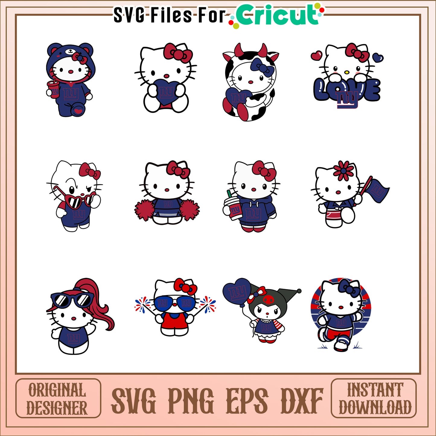 Hello Kitty SVG Bundle NY Giants Designs