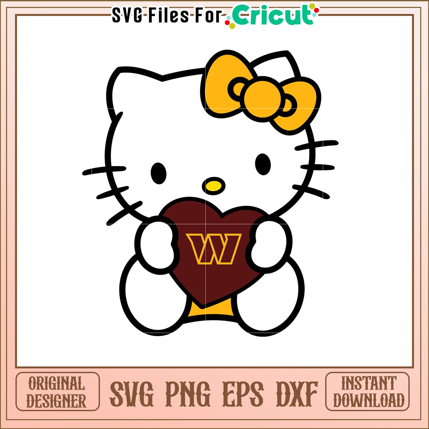 Hello Kitty SVG Design Wisconsin Heart
