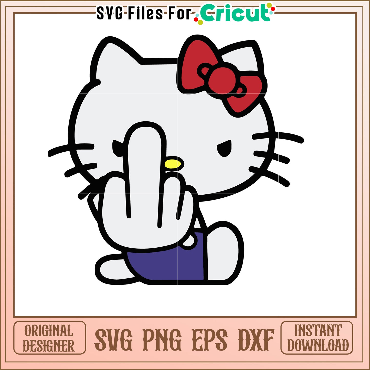 Hello Kitty SVG Middle Finger