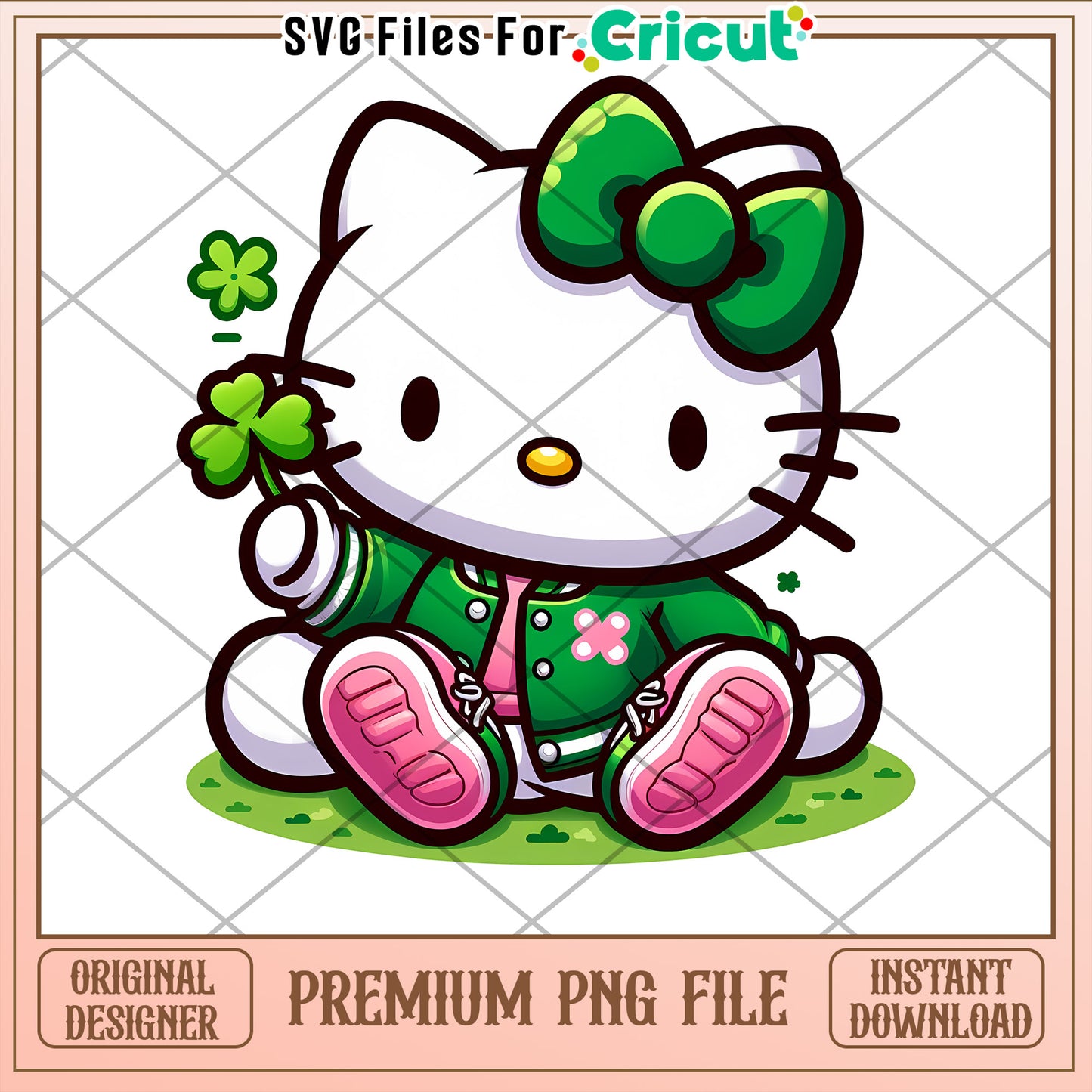 Hello Kitty St. Patrick's Day PNG for Cricut Crafting