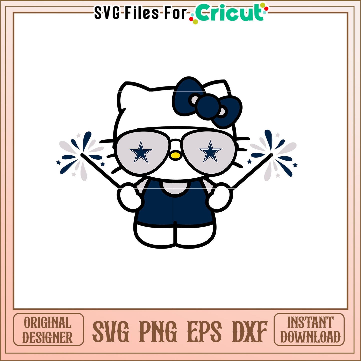 Hello Kitty Star Glasses SVG Design for Fans
